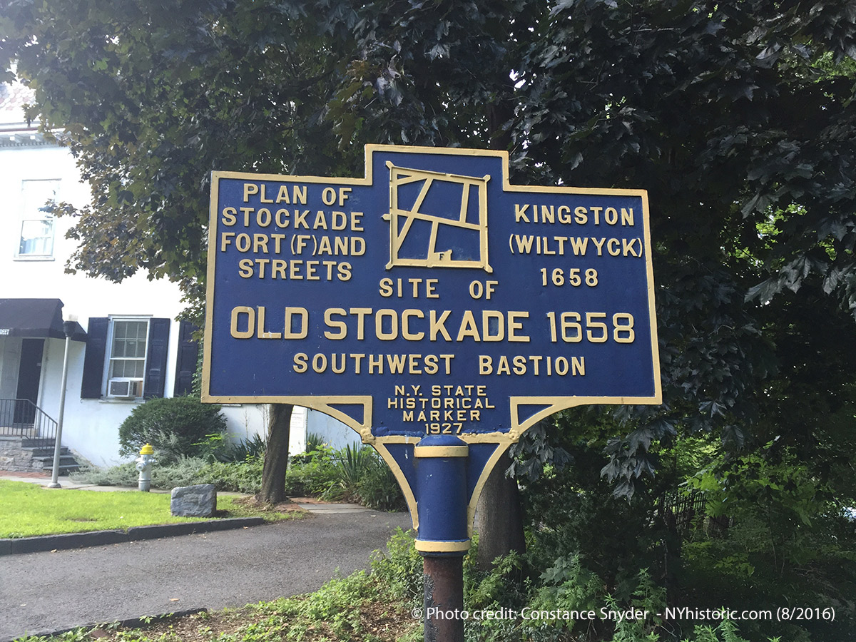 NYS Historical Marker for Senate House Property/Stockade 1658