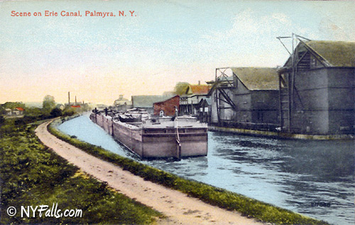 Vintage Erie Canal scene in Palmyra from 1918
