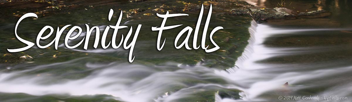 Serenity Falls in Forest Lawn Cemetery, information