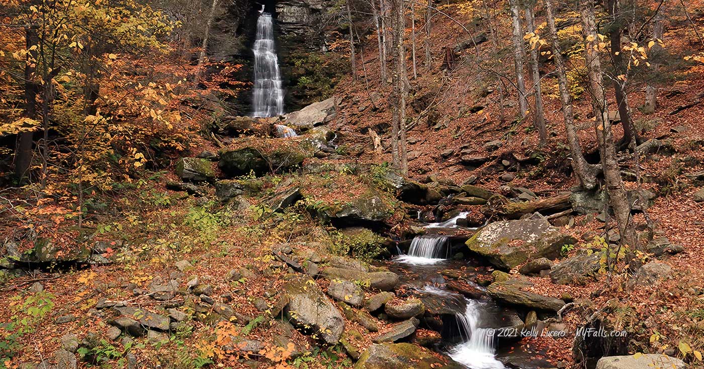 Buttermilk Falls (in Denning) photographed in autumn