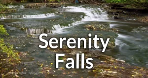 Serenity Falls, in Forest Lawn Cemetery, information