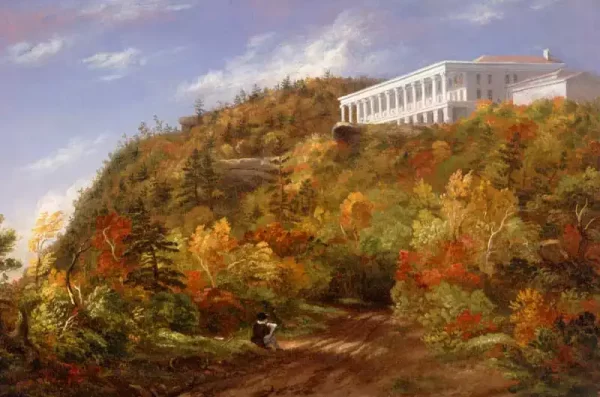 Beach Mountain House painting by Sarah Cole (1848)