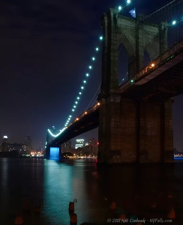 Brooklyn Bridge Waterfall at night