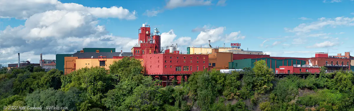 A panoramic view of the Genesee High Falls Brewery