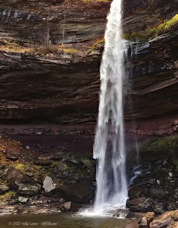 Kaaterskill Falls first drop is a massive plunge of water