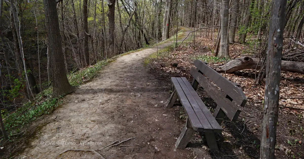 Indian fort Nature Preserve bench and pathway