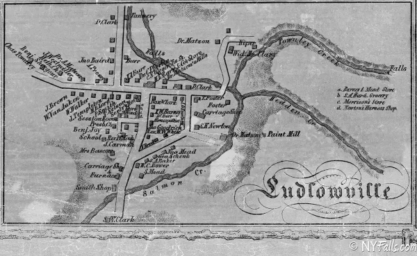 Ludlowville falls 1853 map