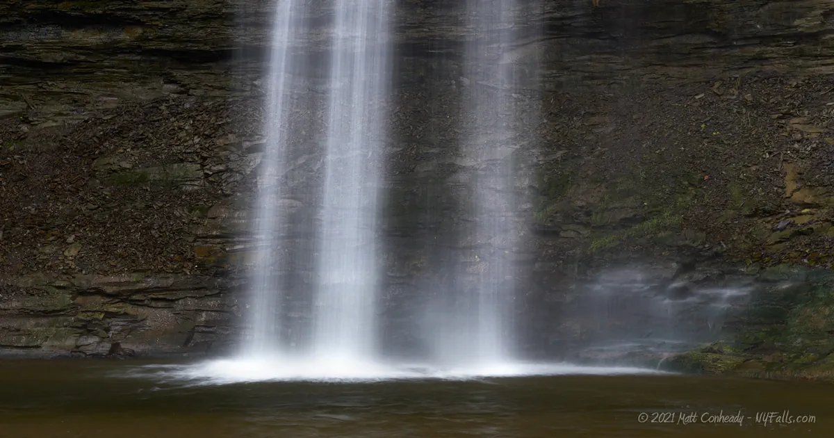 A closeup of Beards Creek Falls in Leicester, Livingston County, NY