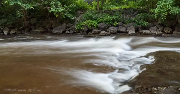 Small rapids in Irondequoit Creek in Philbrick Park