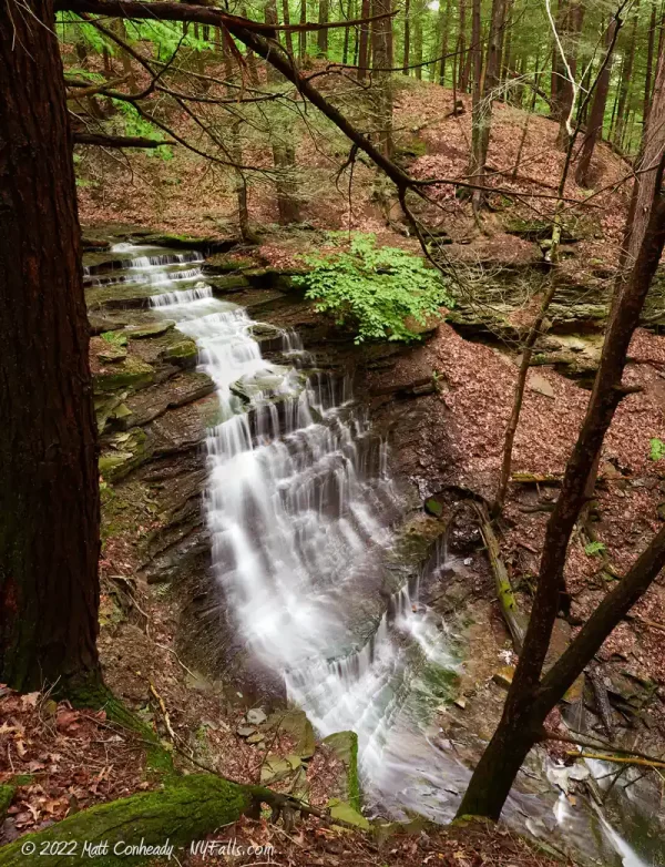 A view of the top of County Line Falls