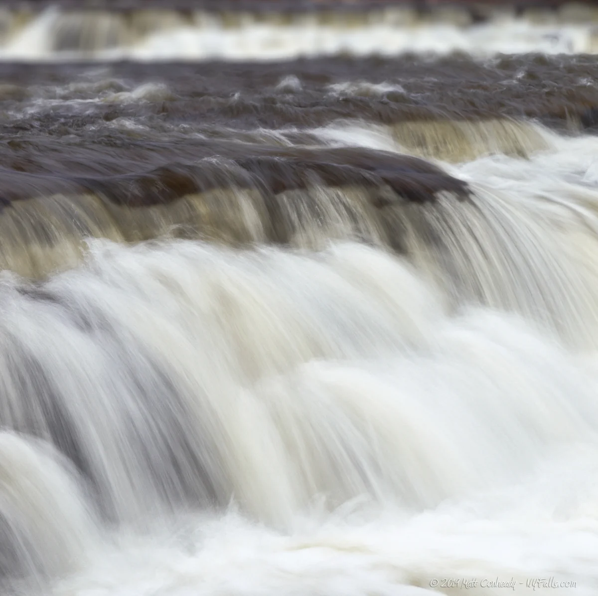 A closeup of Double Drop Falls on Flint Creek in Phelps, NY