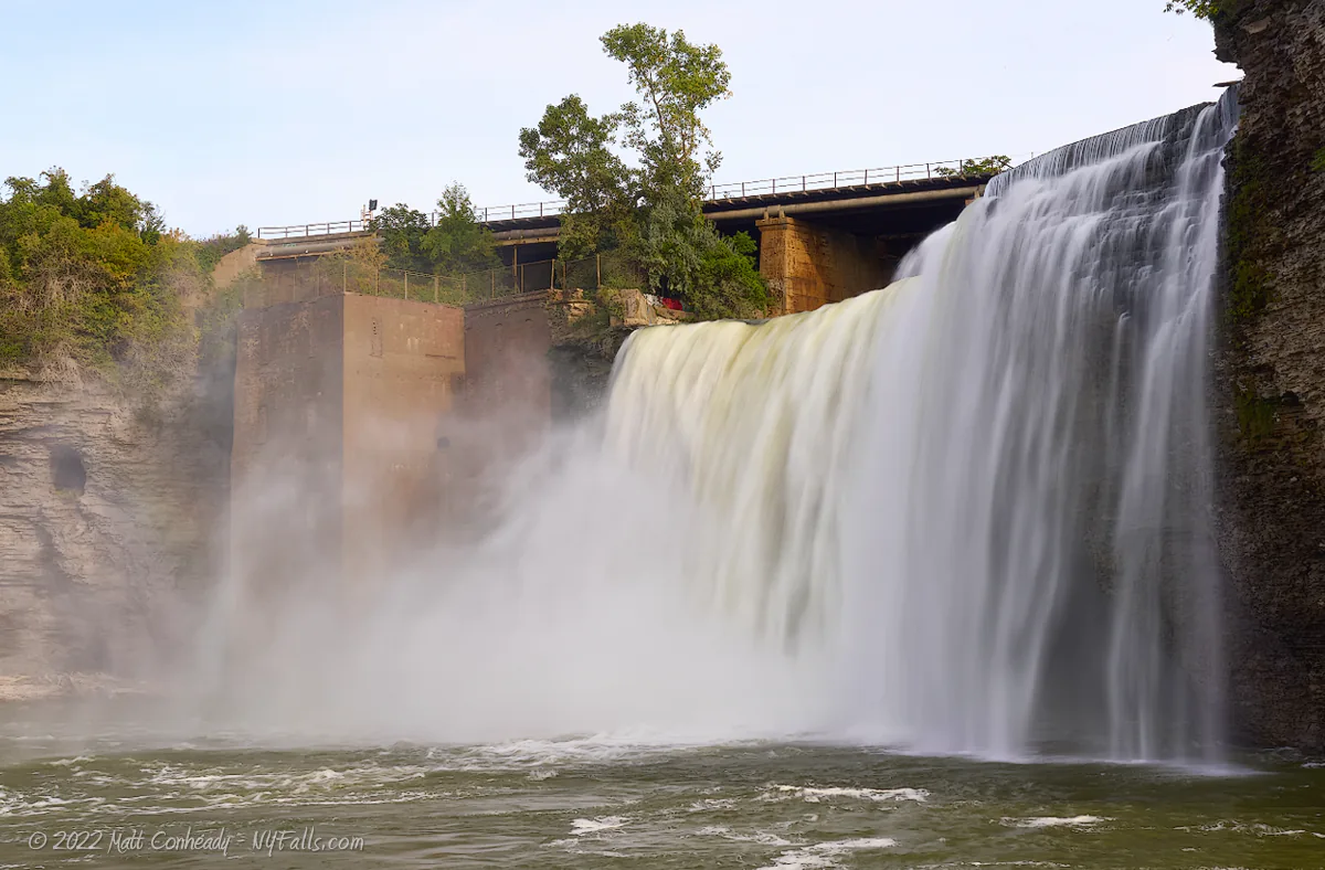 A view of Rochester's High Falls from below.