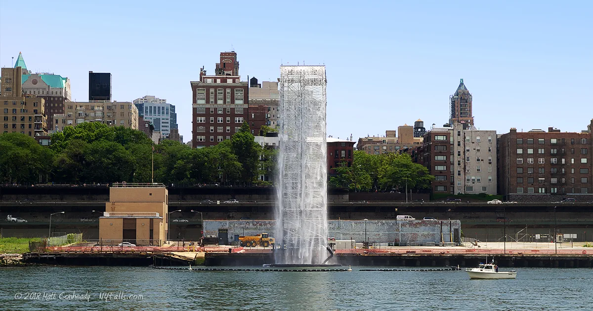 A waterfall along the East River in NYC