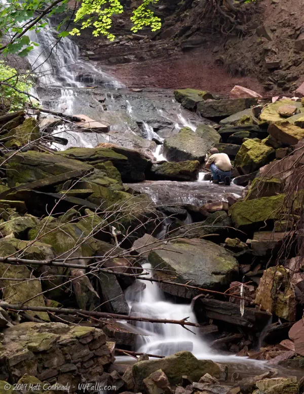 A view of the bottom half of Norton's Falls with Photographer