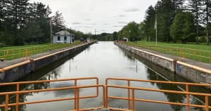 The view of the Erie Canal (west) from Lock 29 in Palmyra