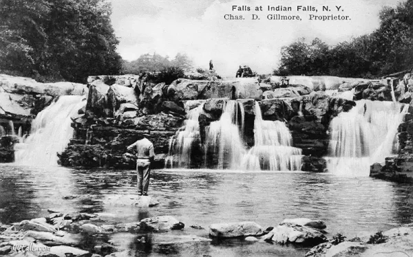 Vintage postcard of Indian Falls , NY