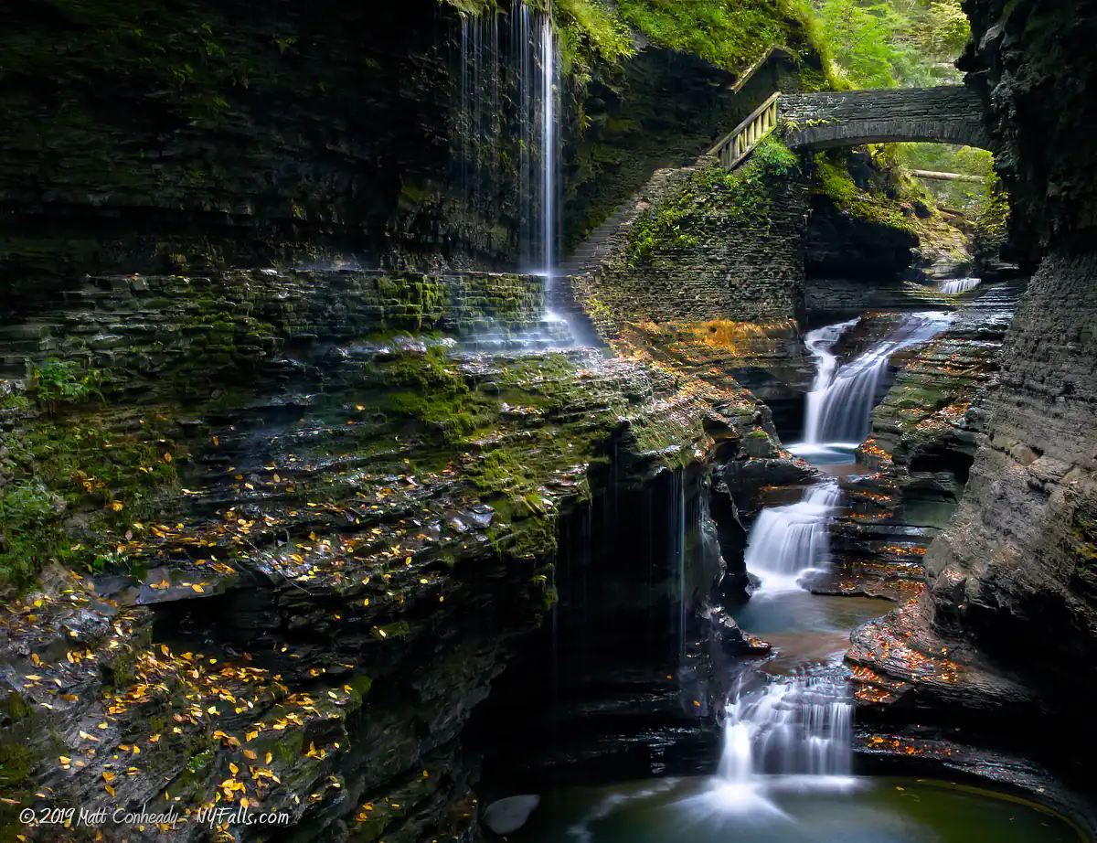 View of the Gorge and Rainbow Falls at Watkins Glen State Park