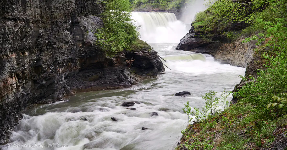Letchworth State Park's Lower Falls in spring