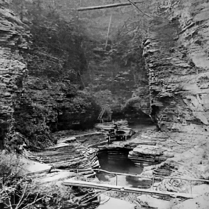 The entrance to Glen of Pools in Freer's Glen (Watkins Glen) which opened in the 1850s/
