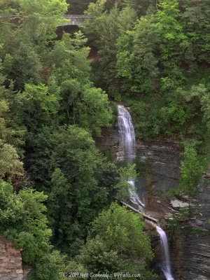 A view of the upper portion of Deh-ga-ya-soh Falls as seen from the other side of Letchworth Gorge.