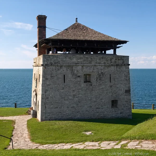Fort Niagara's North Redoubt over Lake Ontario