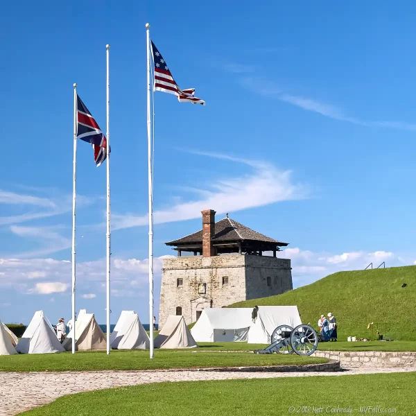 Three Historic Flags over Fort Niagara