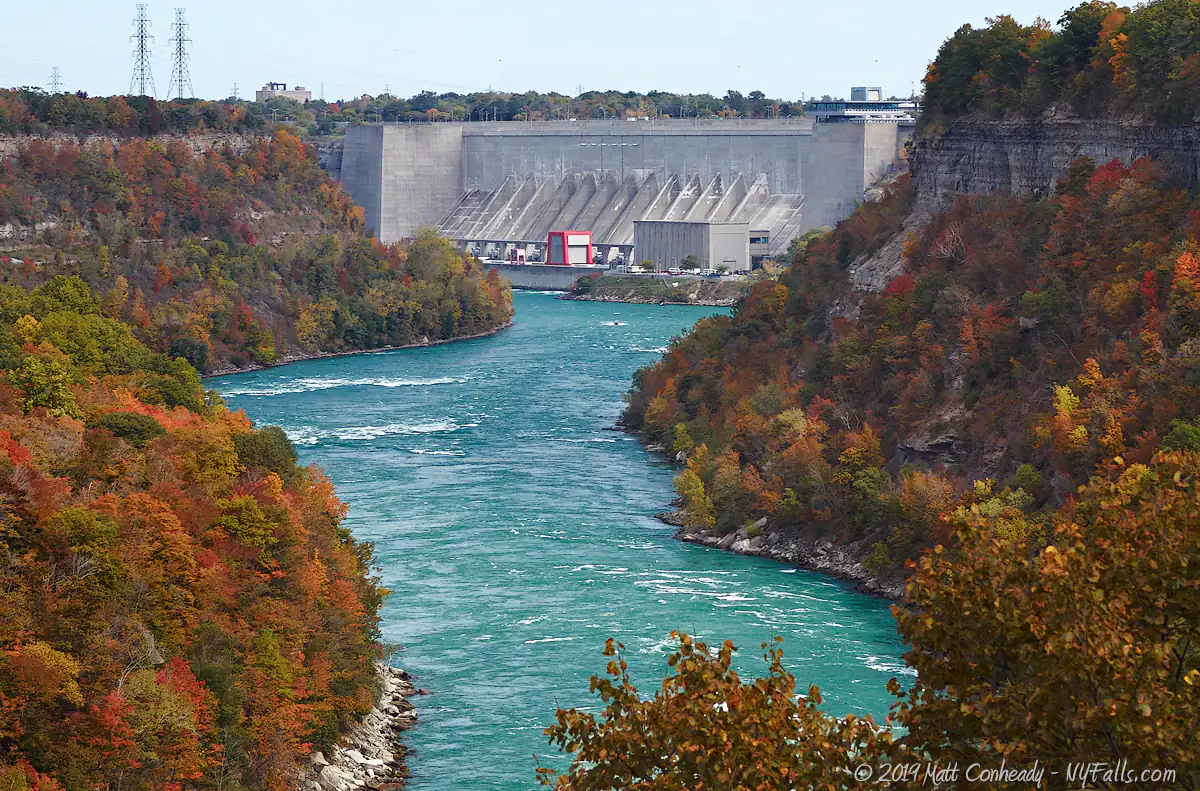 Looking down the Niagara Gorge past Devil's Hole at the Robert Moses Power Plant