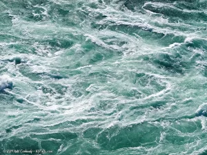 A closeup of the rapids at the Niagara Whirlpool