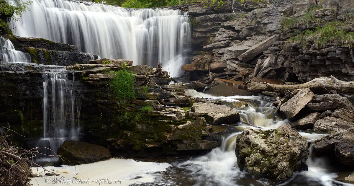 Upper falls at Akron Falls County Park.