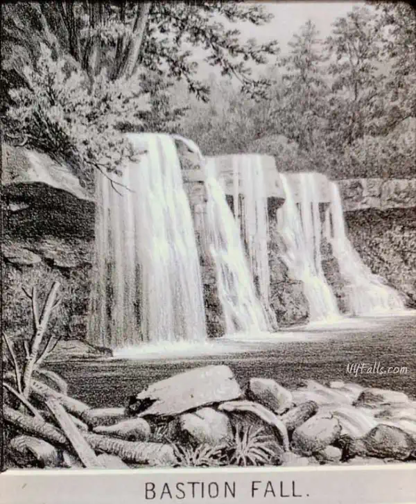 A historic view of Bastion Falls