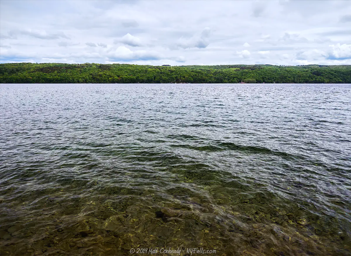 Skaneateles Lake as seen from the shoreline at the Bahar Nature Preserve