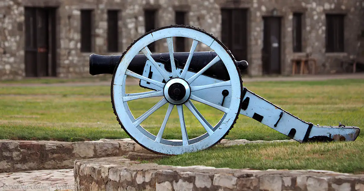 A cannon on display at Fort Niagara.