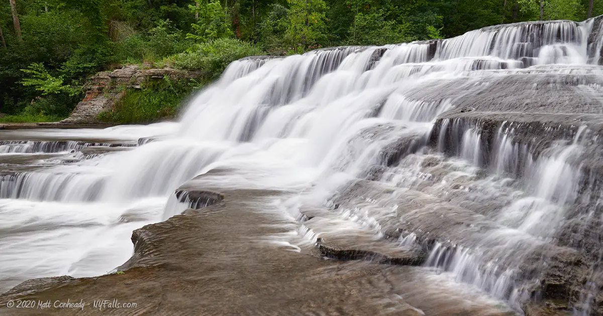 A side view of Wiscoy Falls in Hume, NY
