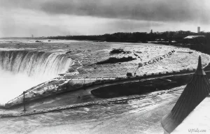 Coffer Dam above Horseshoe Falls in 1953