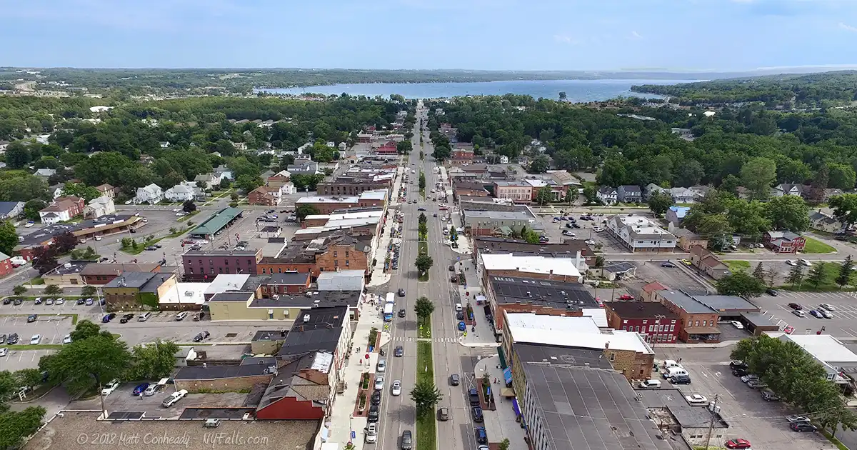 The City of Canandaigua with the Lake in the background