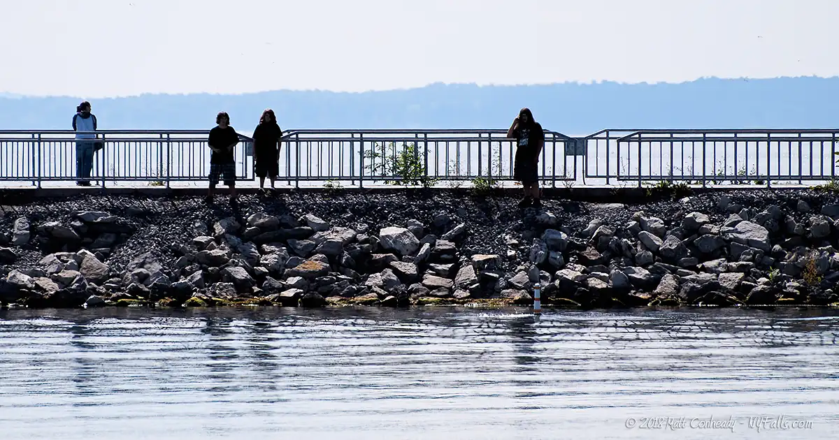 People on the pier at Geneva Lakefront Park on Seneca Lake