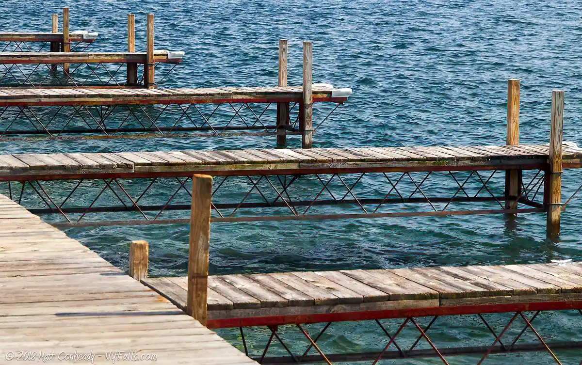 Docks on an Skaneateles Lake at Clift Park.