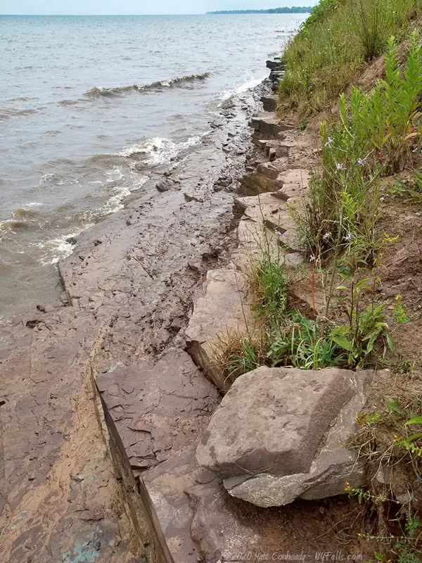 The shoreline of Lake Ontario at Golden Hill State Park.