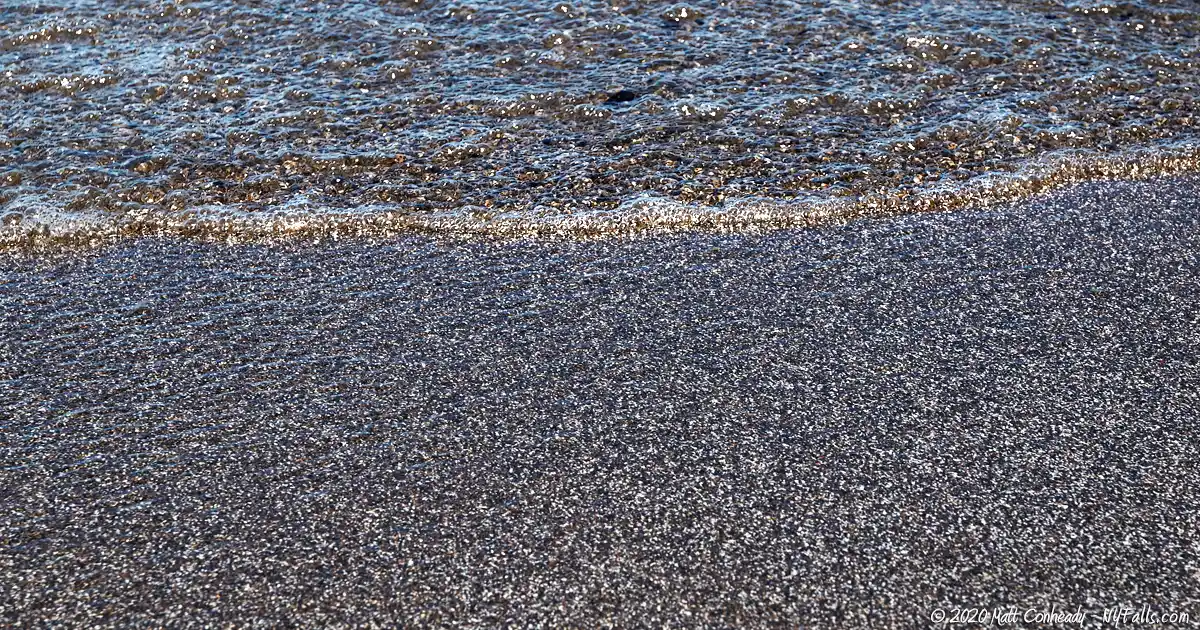 A close up of the beach at the Lake Erie Seaway Trail Visitor Center