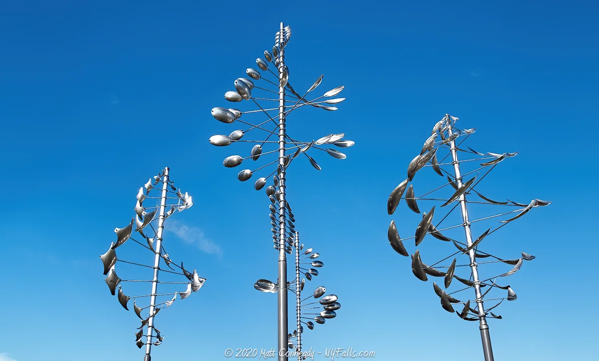Wind sculptures at Wilkeson Pointe Park