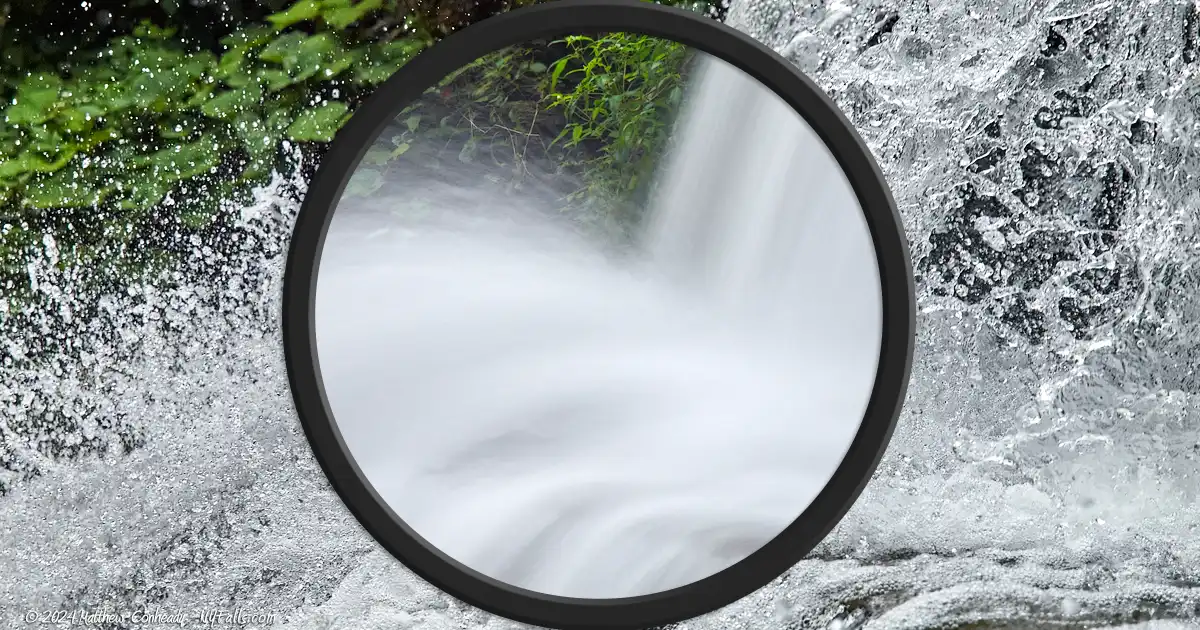 Photographing waterfalls with lens filters