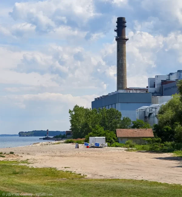 The NRG power plant as seen from Cedar Beach in Dunkirk, NY