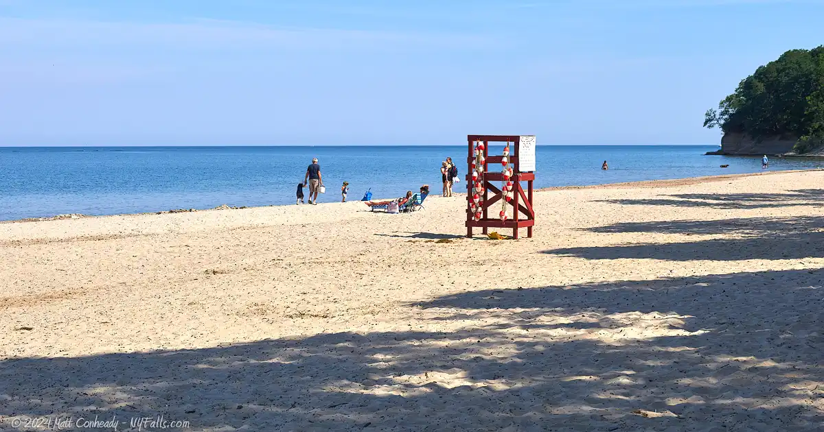 The swimming beach at Wright Park in Dunkirk, NY