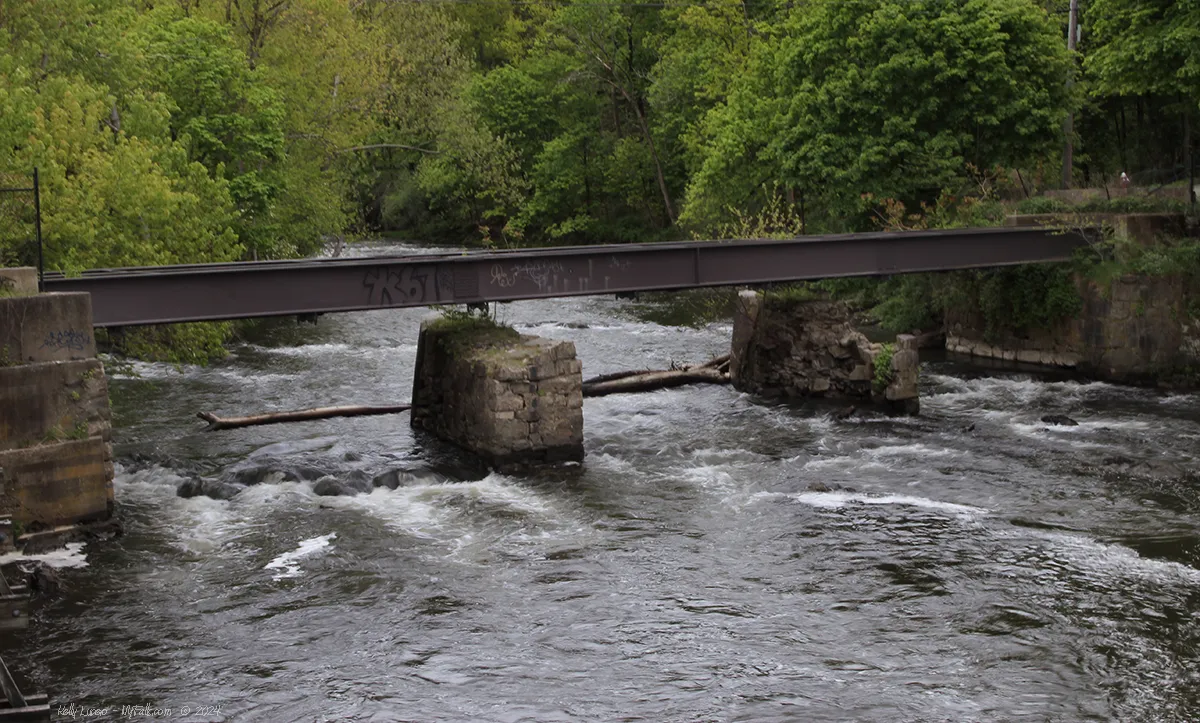 Steel beams are what currently remains of the South Avenue bridge. It is closed to traffic.