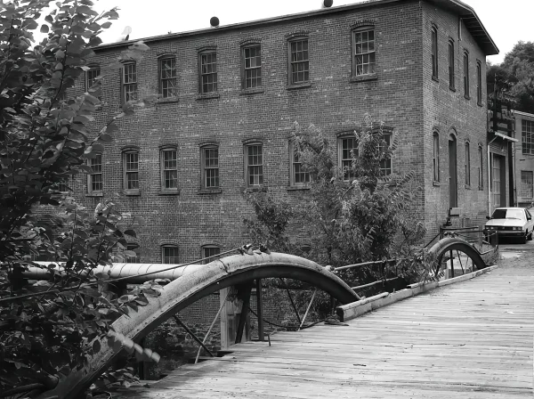 the truss bridge that took south ave over fishkill creek adjacent to Tioronda Hat Works in Beacon, NY