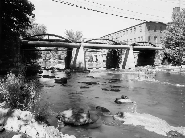 the truss bridge that took south ave over fishkill creek adjacent to Tioronda Hat Works in Beacon, NY