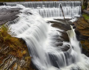 Beebe Lake Dam and the top of Triphammer Falls