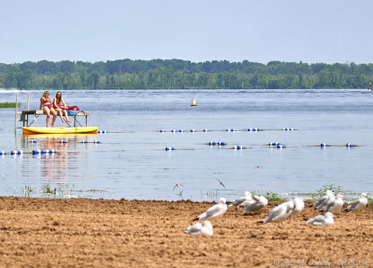 Lifeguards at the swimming beach at Oneida Shores County Park