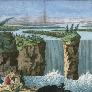 Niagara Falls view, etching 1751