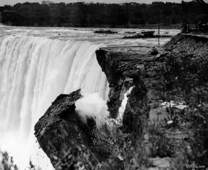 A portion of Table Rock being blasted away